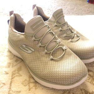 Skechers Bobs Sport B Flex - Fall Sparks Sneakers, Taupe/Gold